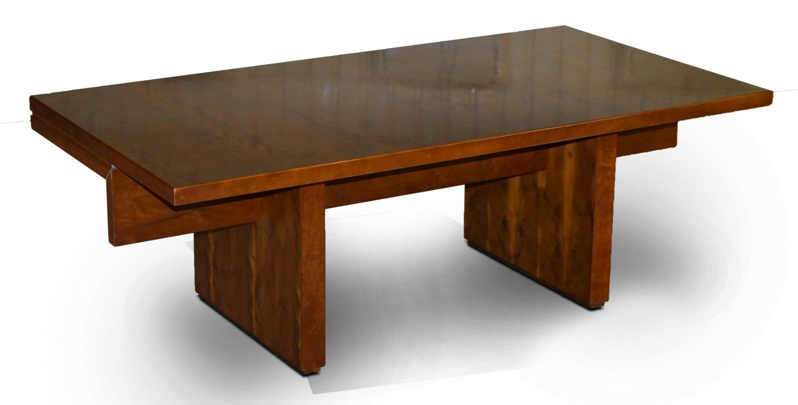 Very Large Burr Yew Wood Contempory Designer Office Desk Lovely Timber Patina photo furniture