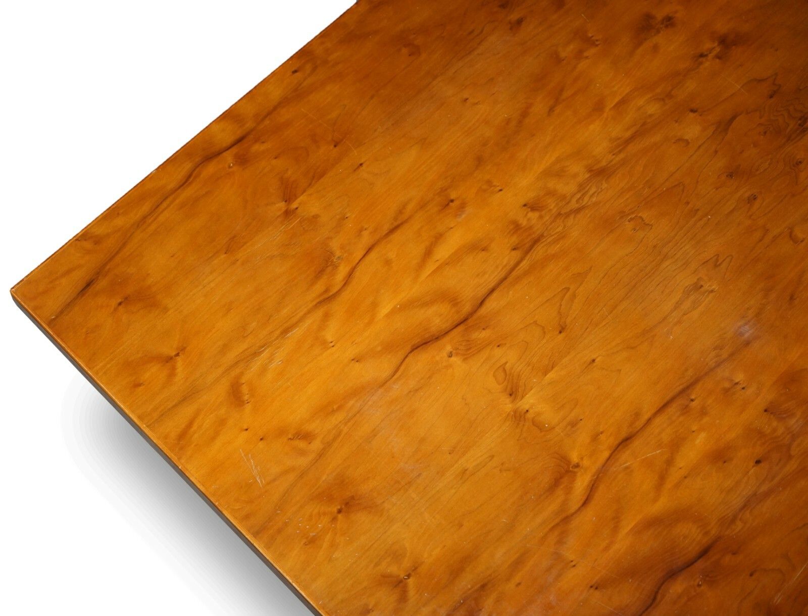 Furniture Very Large Burr Yew Wood Contempory Designer Office Desk Lovely Timber Patina photo