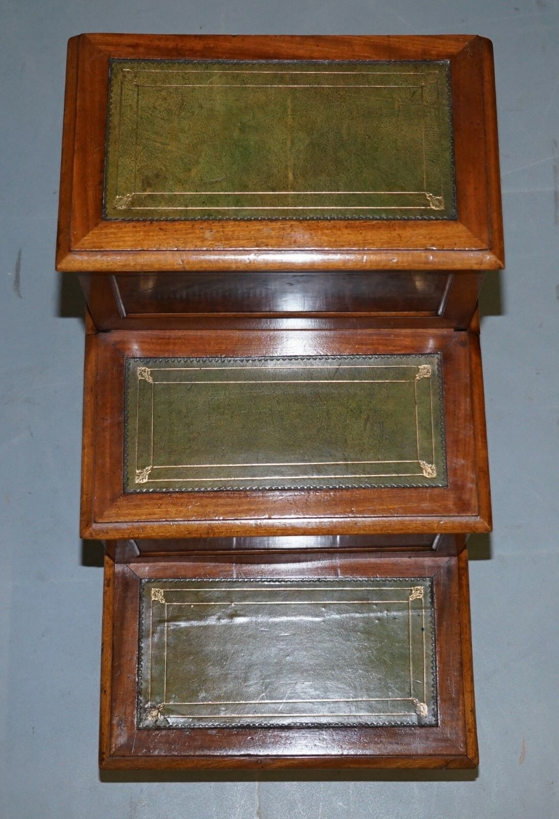 Antique Regency 1810 Mahogany & Leather Library Steps Internal Storage & Drawers photo for sale