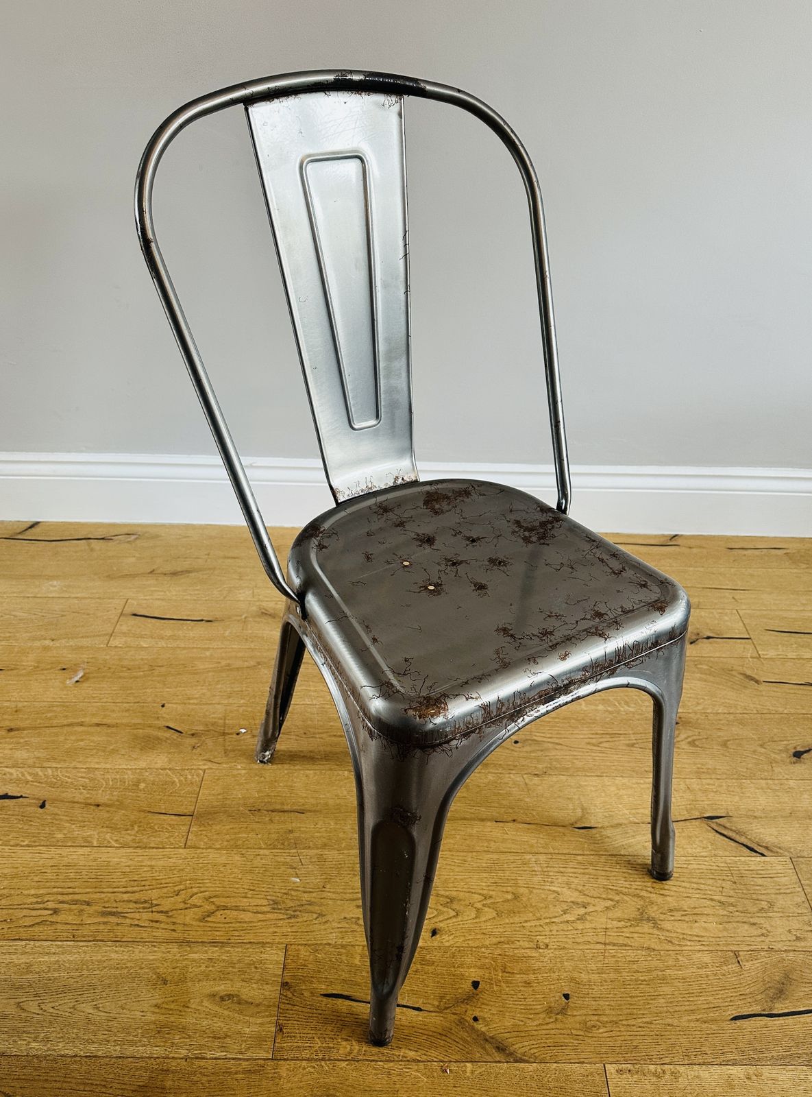Metal Dining Chair Tolix Style Stackable Industrial Bistro Kitchen Garden Cafe photo furniture