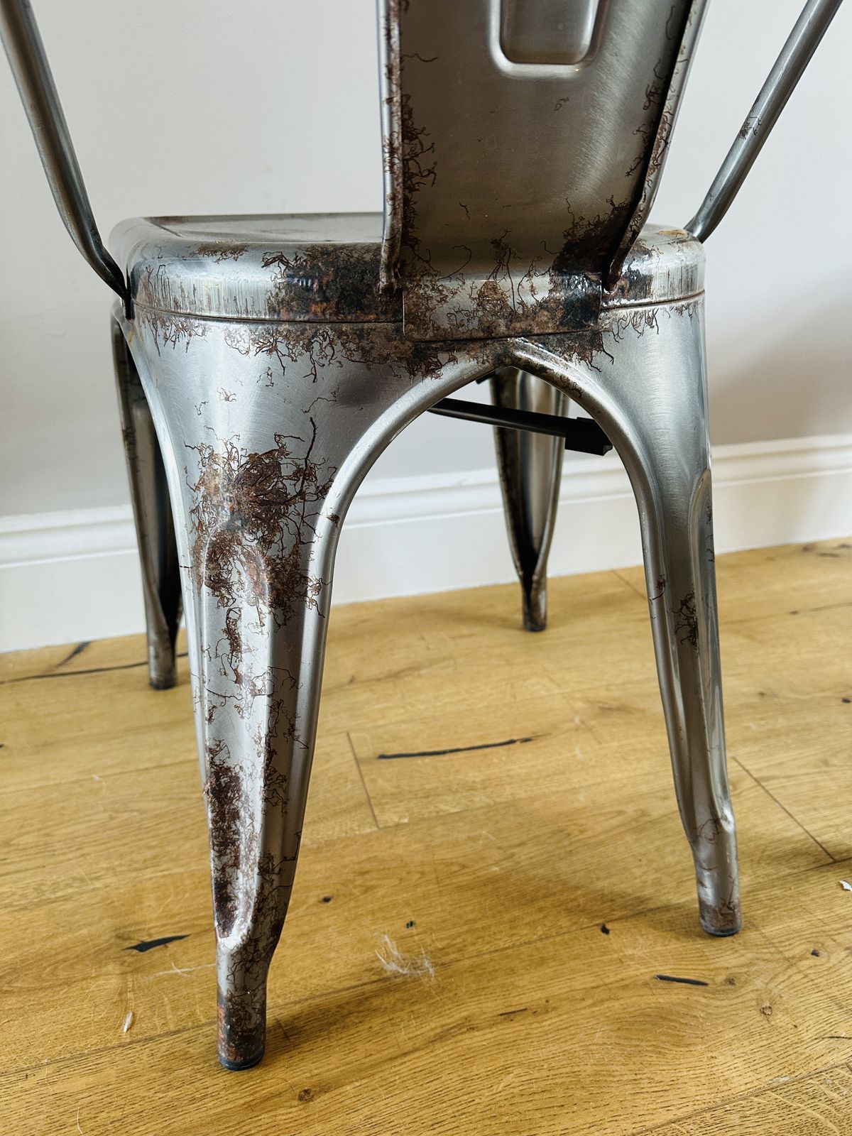 Metal Dining Chair Tolix Style Stackable Industrial Bistro Kitchen Garden Cafe photo 165.0