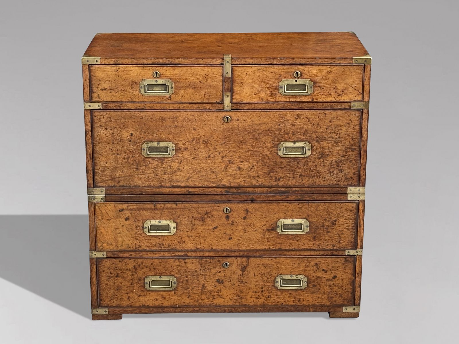 19th Century Oak Military Campaign Chest Of Drawers, C1840 photo furniture