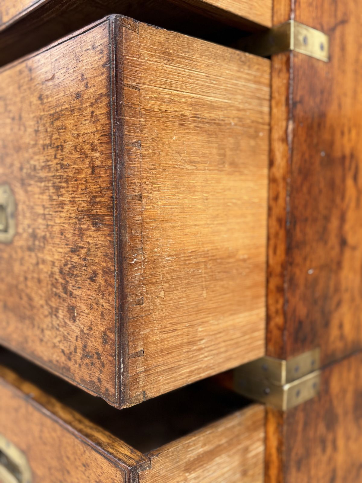 19th Century Oak Military Campaign Chest Of Drawers, C1840 photo buy