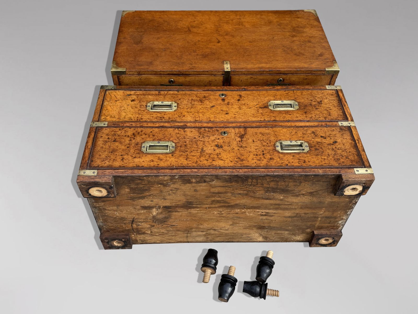photo furniture 19th Century Oak Military Campaign Chest Of Drawers, C1840