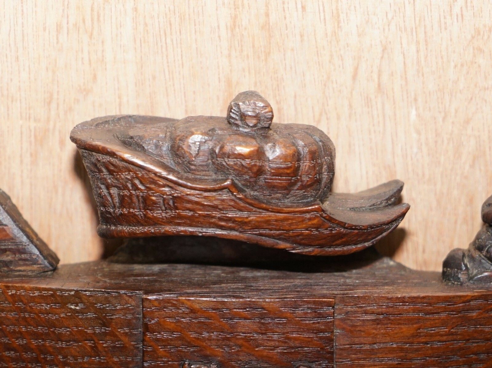 Rare Hand Carved 1587 Fighting Scots City Of York Coat Of Arms Armoiral Crest photo vinterior