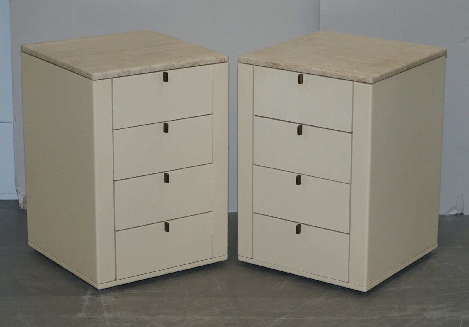 Interlubke Made In Germany Marble Topped Chest Of & Pair Of Bedside Drawers photo vintage