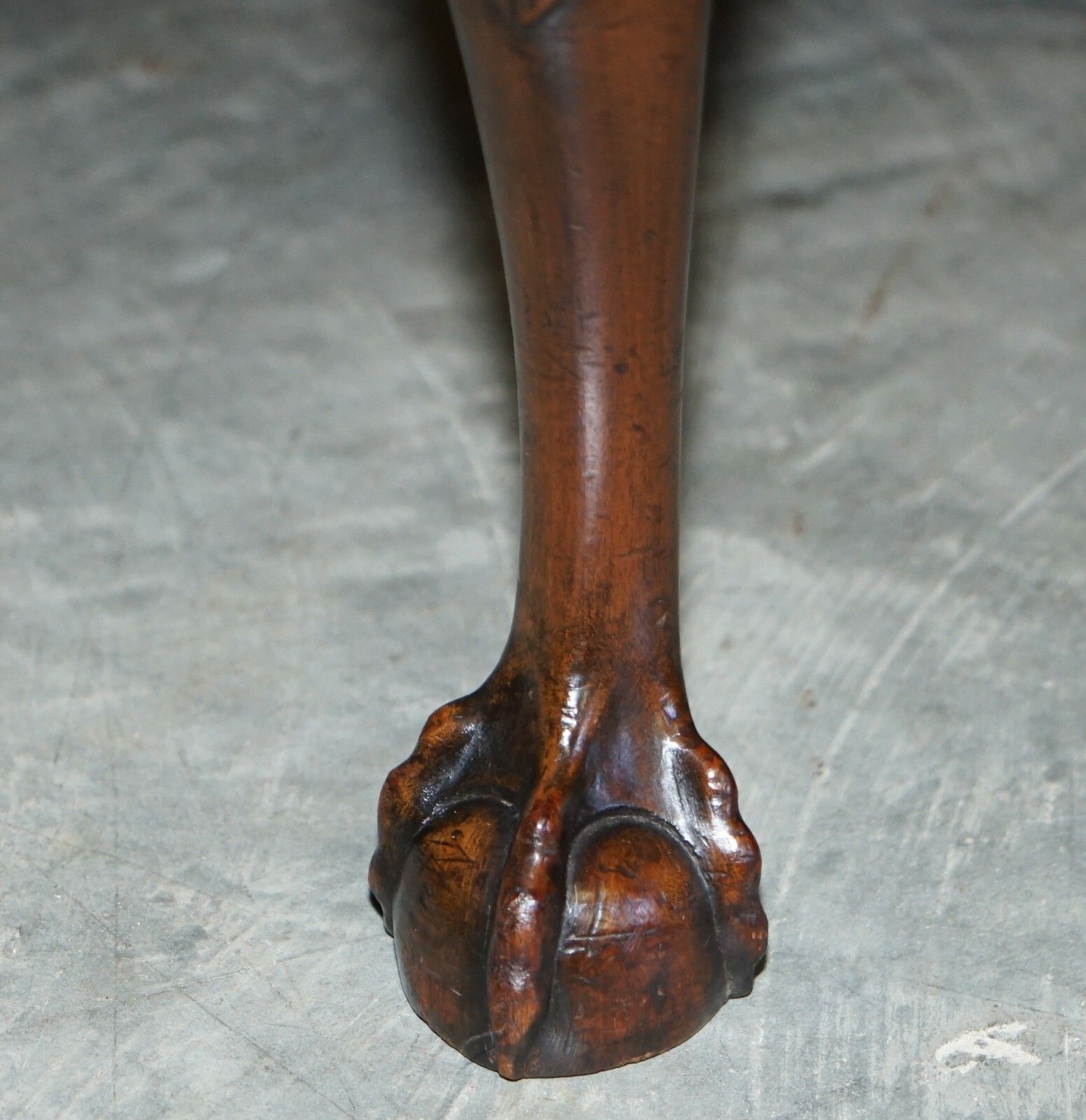 1 Of 2 18th Century Circa 1780 Georgian Claw & Ball Carved Walnut Stools photo vintage