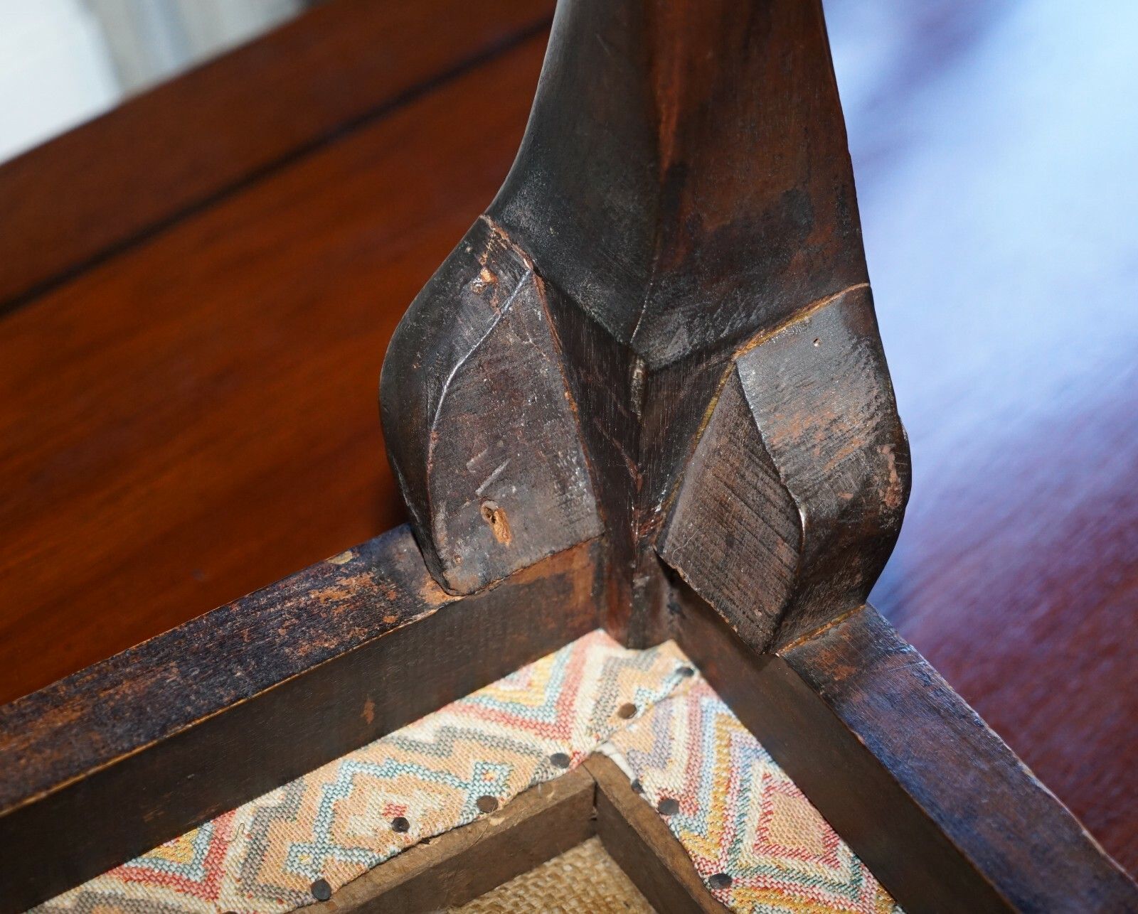 2450.0 1 Of 2 18th Century Circa 1780 Georgian Claw & Ball Carved Walnut Stools photo
