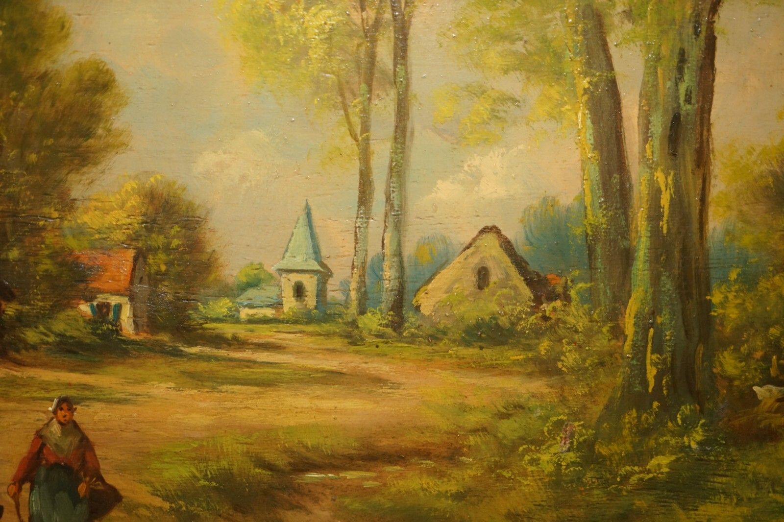photo buy Massive Antique Flemish Oil Painting Signed Jihuitog Circa 1880 Rural Scene