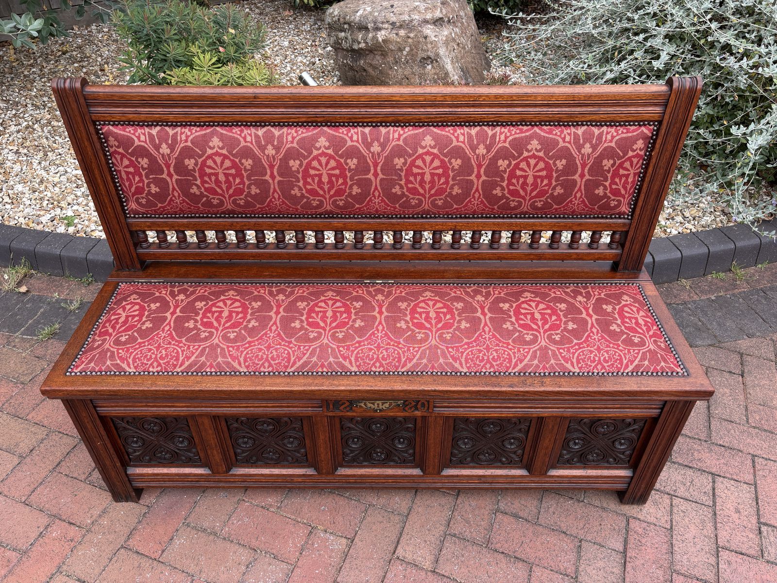 Gillows & Co Arts & Crafts Walnut Hall Settle photo buy