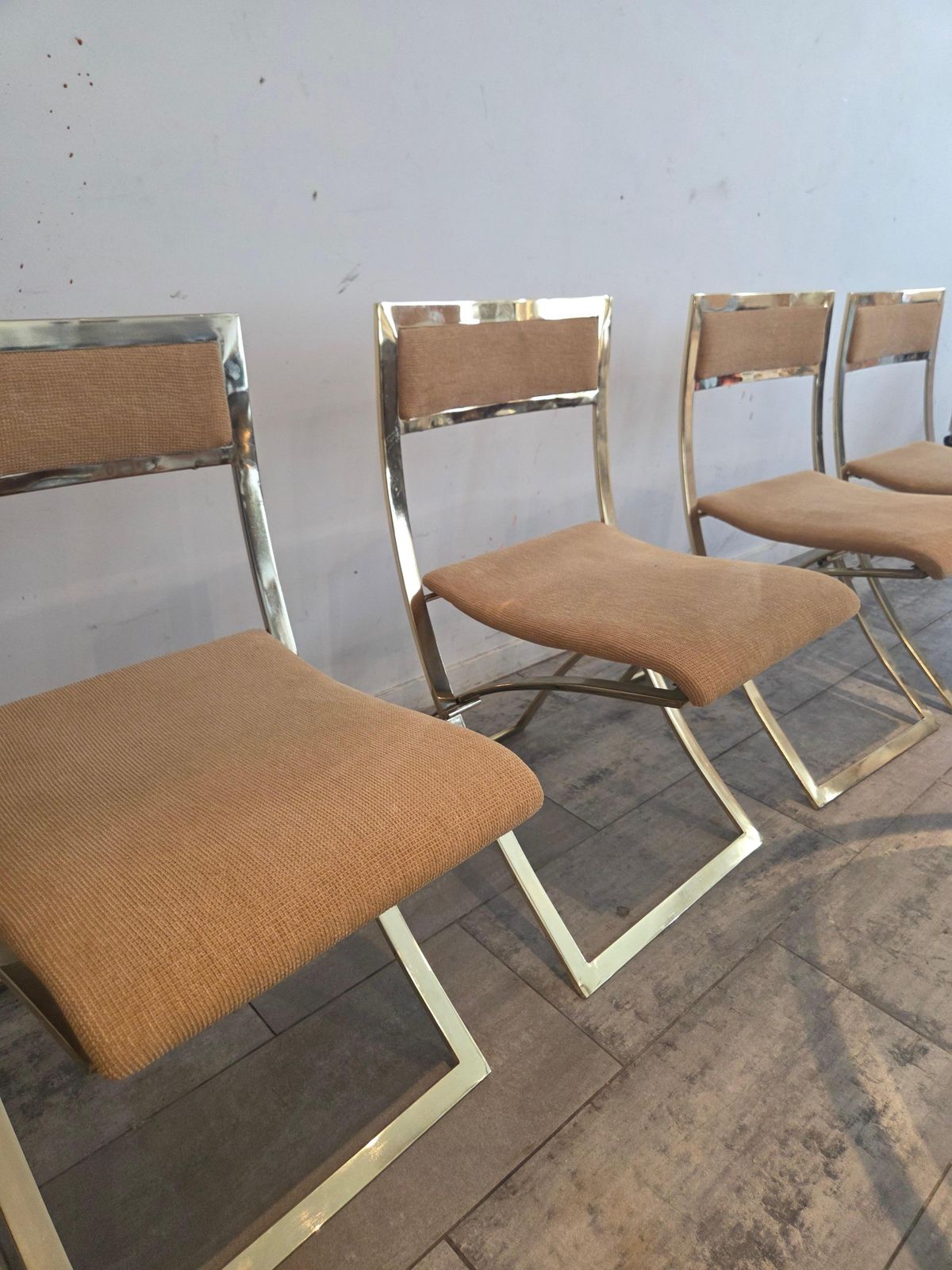 1970s Marcello Cuneo, Luisa Brass Folding Chairs And Table, 1970s photo 6238.0