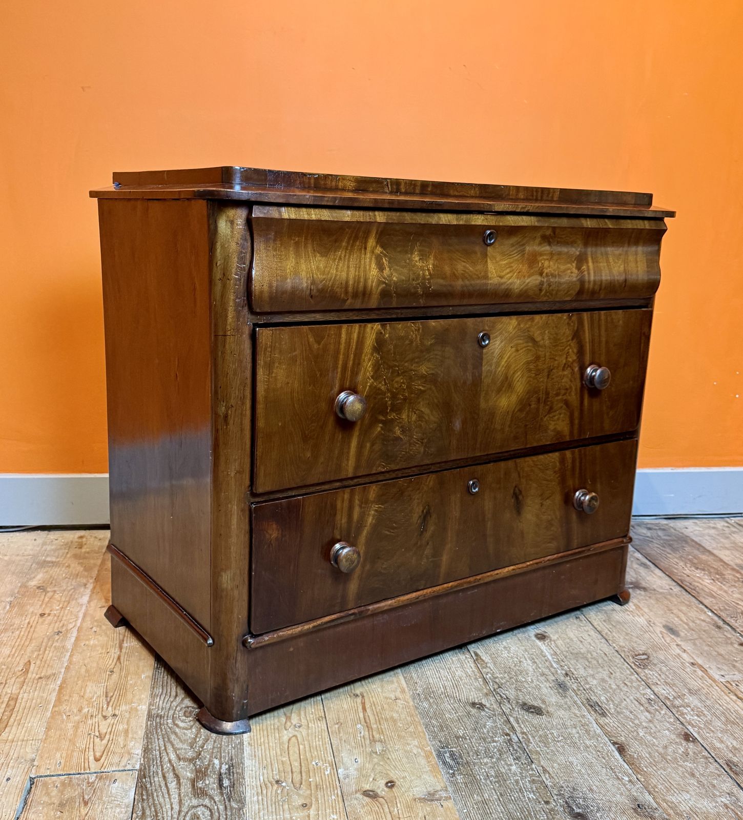 19th Century Biedermeier Mahogany Chest Of Drawers