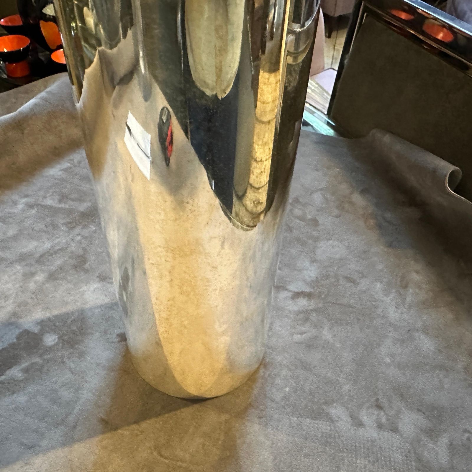 1970s Sabattini Style Minimalist Silver Plated Italian Vase photo buy