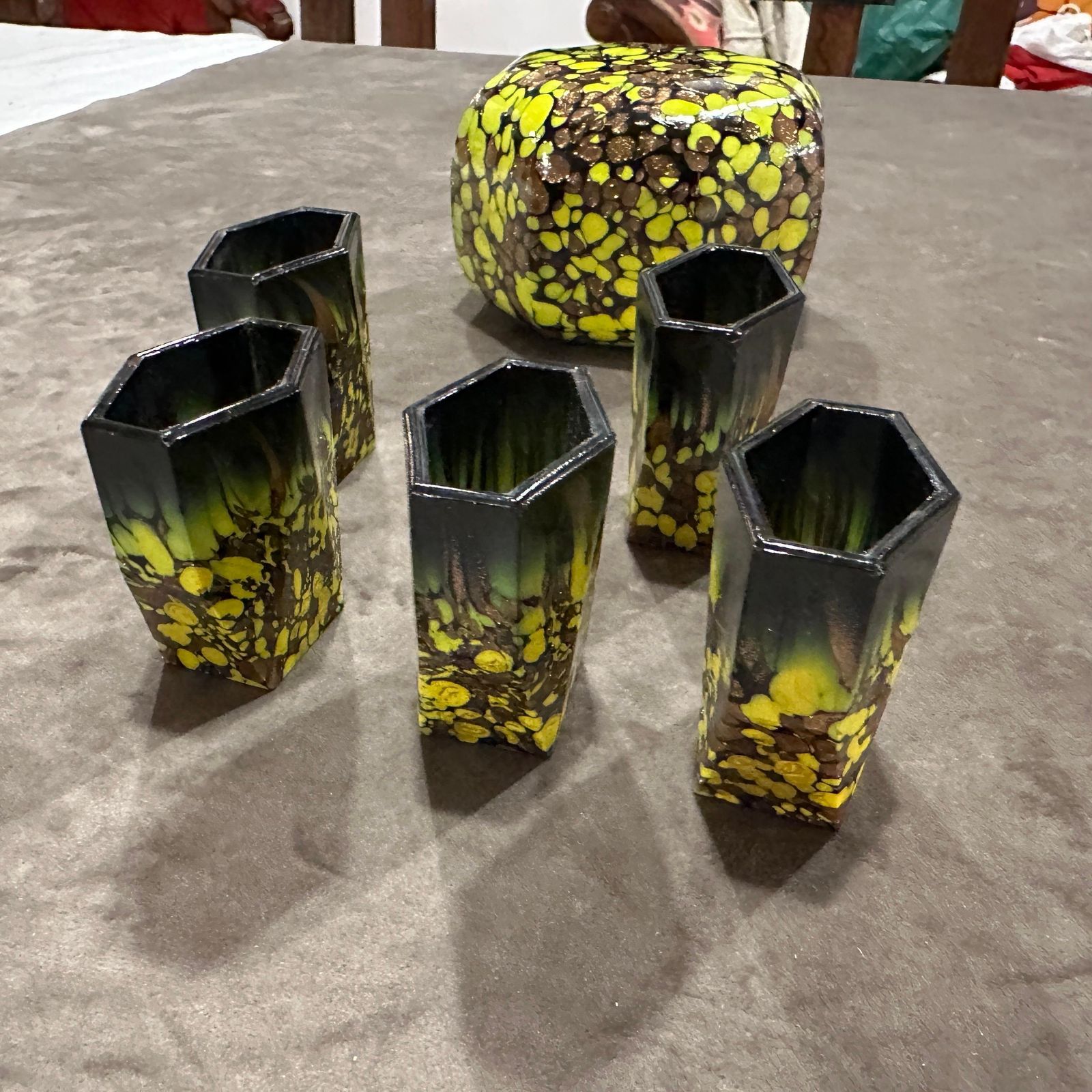 1940s Art Deco Aventurine Murano Glass Rosolio Set photo Home Decor
