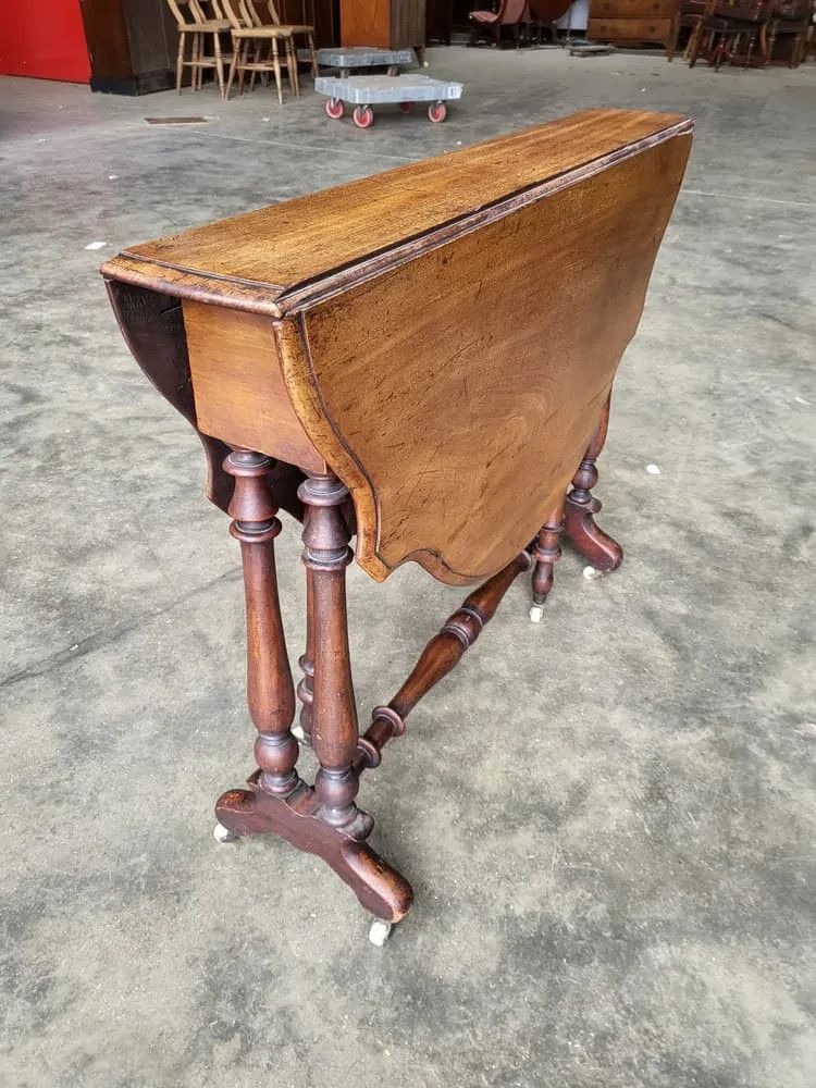Antique Gate Leg Drop Leaf Sutherland Dining Occasional Table Seat 4 photo furniture