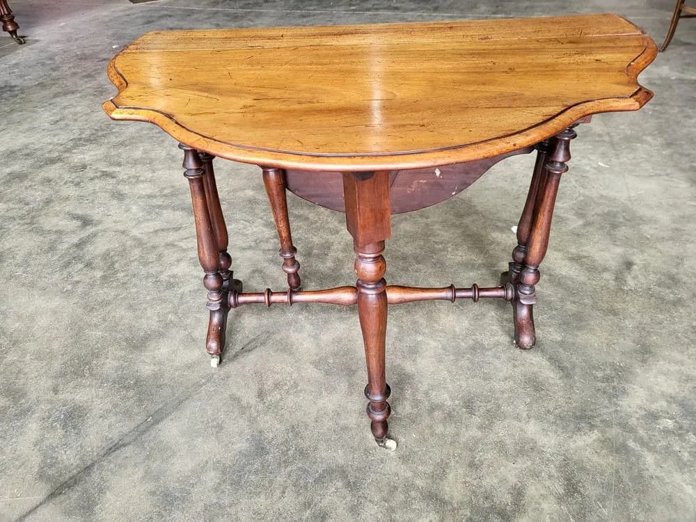 photo furniture Antique Gate Leg Drop Leaf Sutherland Dining Occasional Table Seat 4