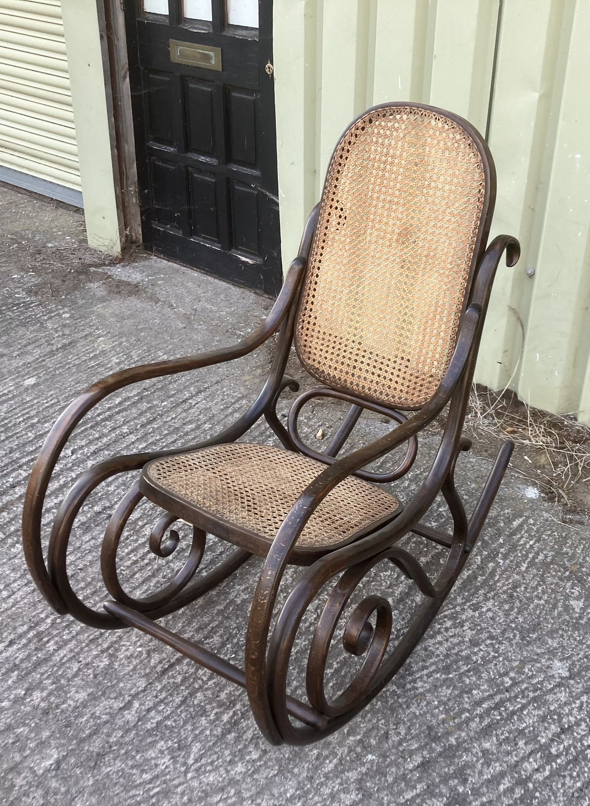Vintage Bentwood Rattan Rocking Chair   Circa 1900 photo Furniture