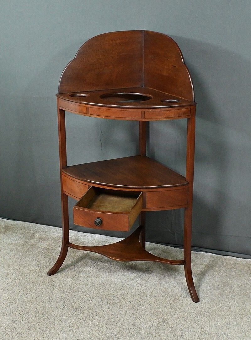 Small Mahogany Corner Vanity Unit – Early 20th Century photo vintage