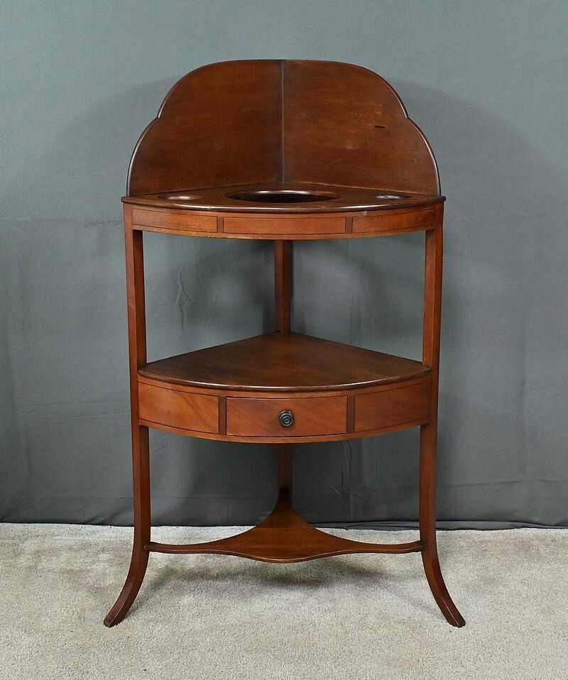 Furniture Small Mahogany Corner Vanity Unit – Early 20th Century photo