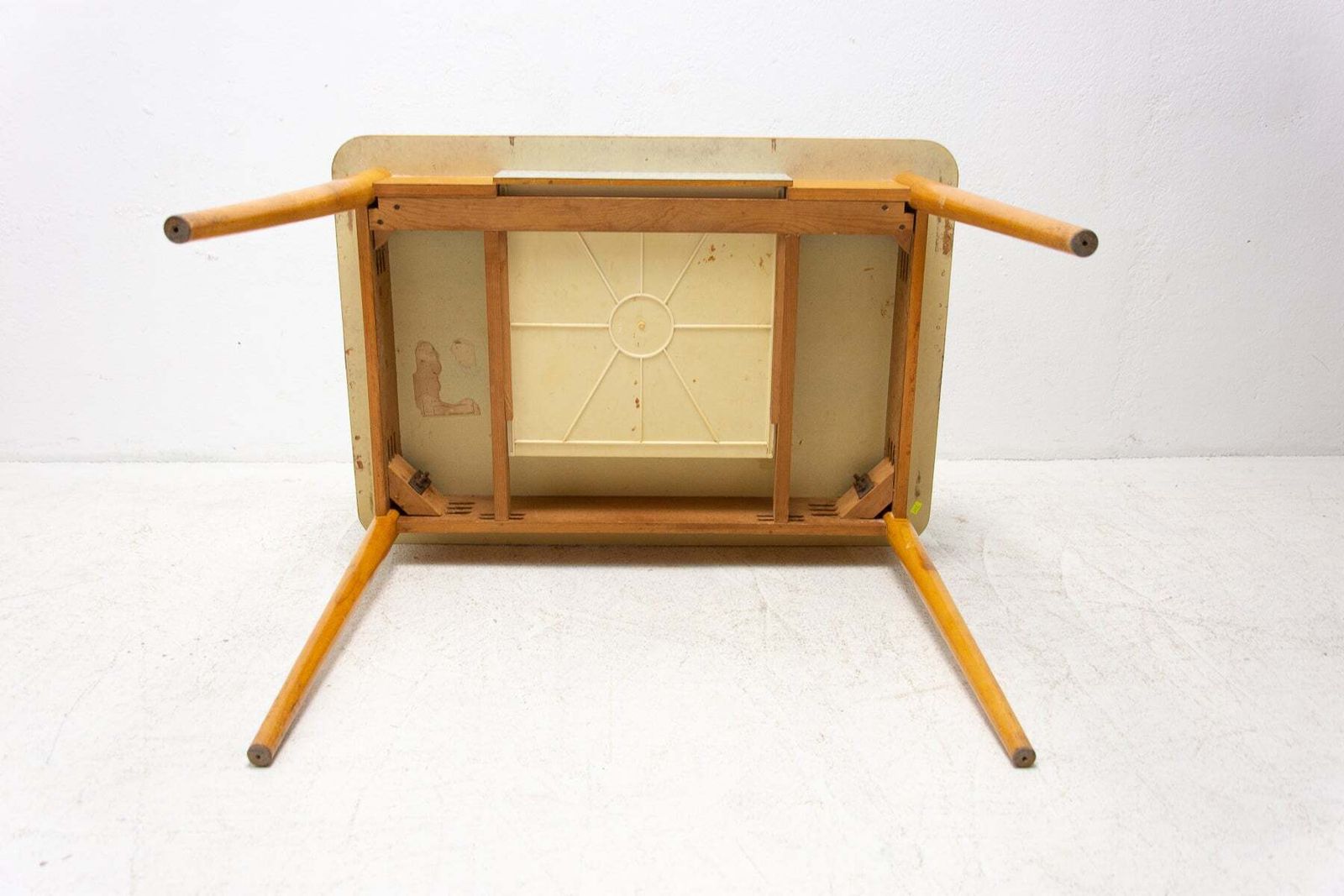photo buy Midcentury Formica And Wood Central Table, Czechoslovakia, 1960s
