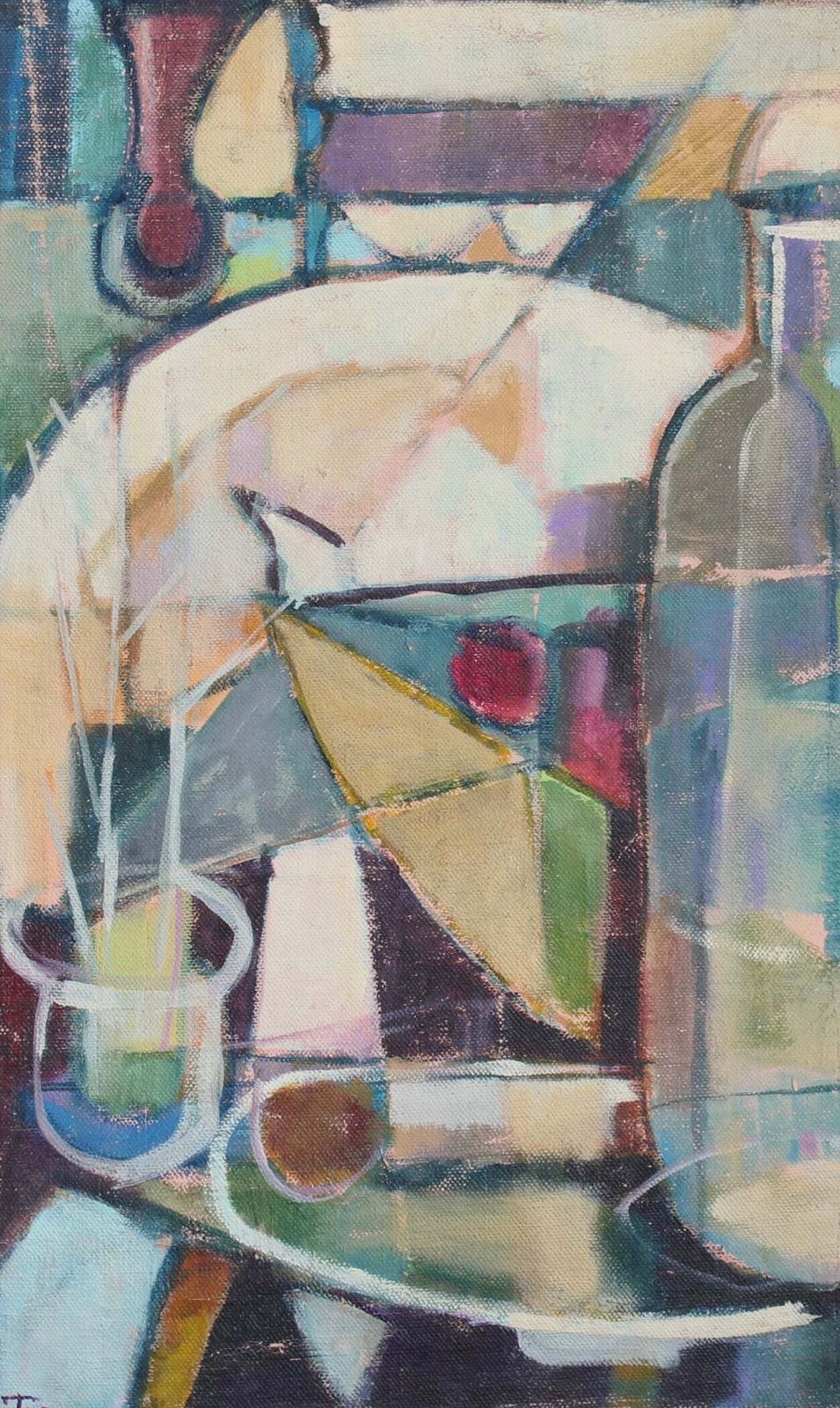 'Cubist Still Life With Bottles' (Circa 1980s–90s) photo for sale