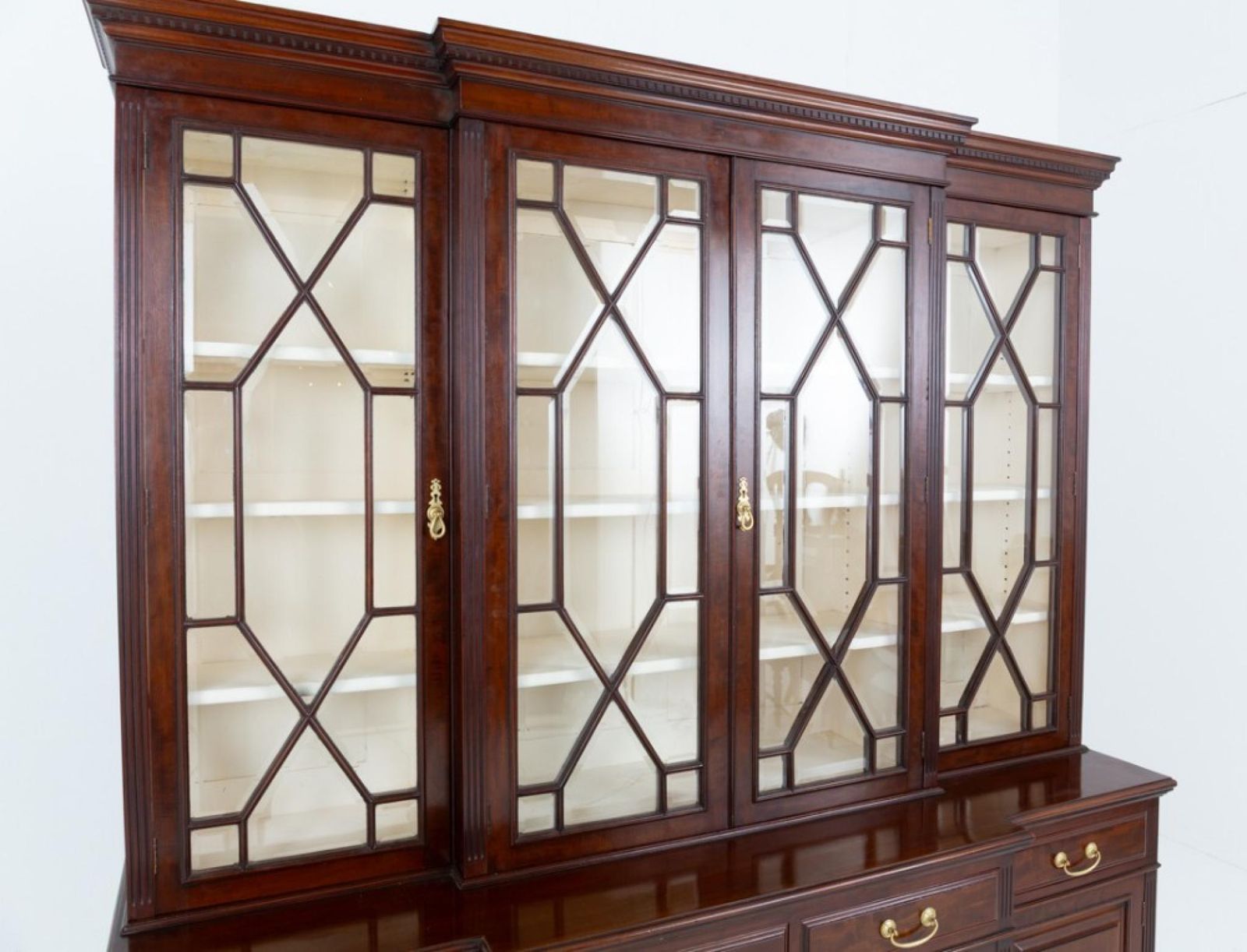 Period Victorian Breakfront Bookcase Mahogany 1880 photo for sale