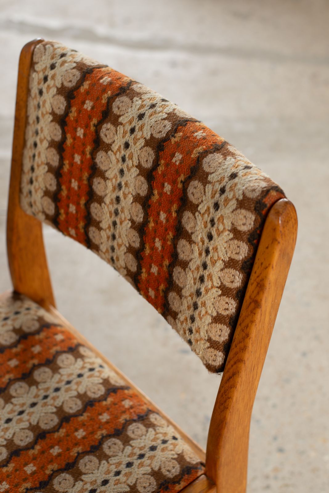 Set Of 4 Pine Chairs With Original Wool Upholstery, C1960 photo buy