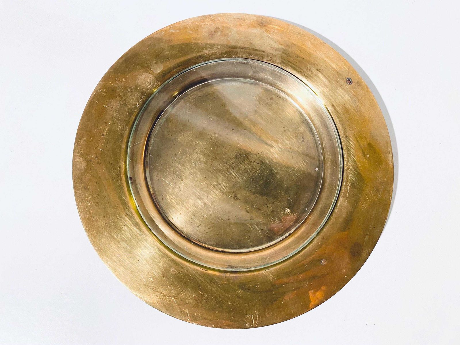 Vintage Brass Cheese Bell With Crystal Glass Lid Serving Dome / 1960s Vintage Decor photo vinterior
