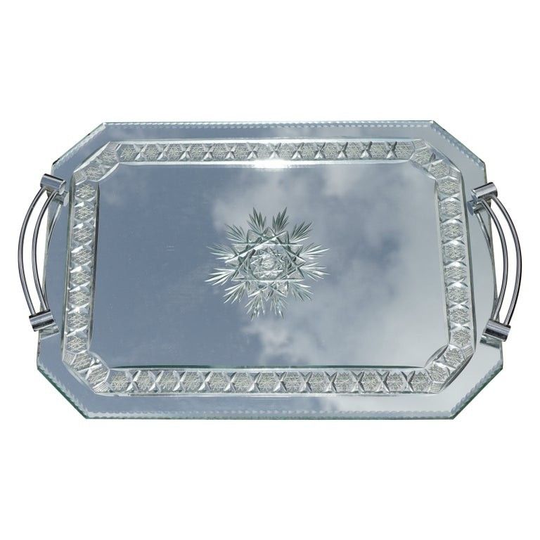 Exquisite Hand Made In Italy Venetian Etched Glass Tray Bought It Asprey & Co