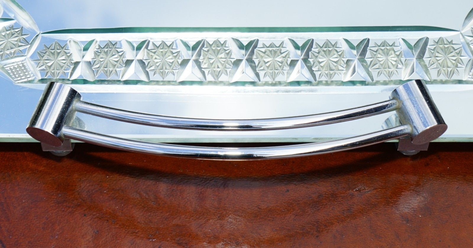 595.0 Exquisite Hand Made In Italy Venetian Etched Glass Tray Bought It Asprey & Co photo