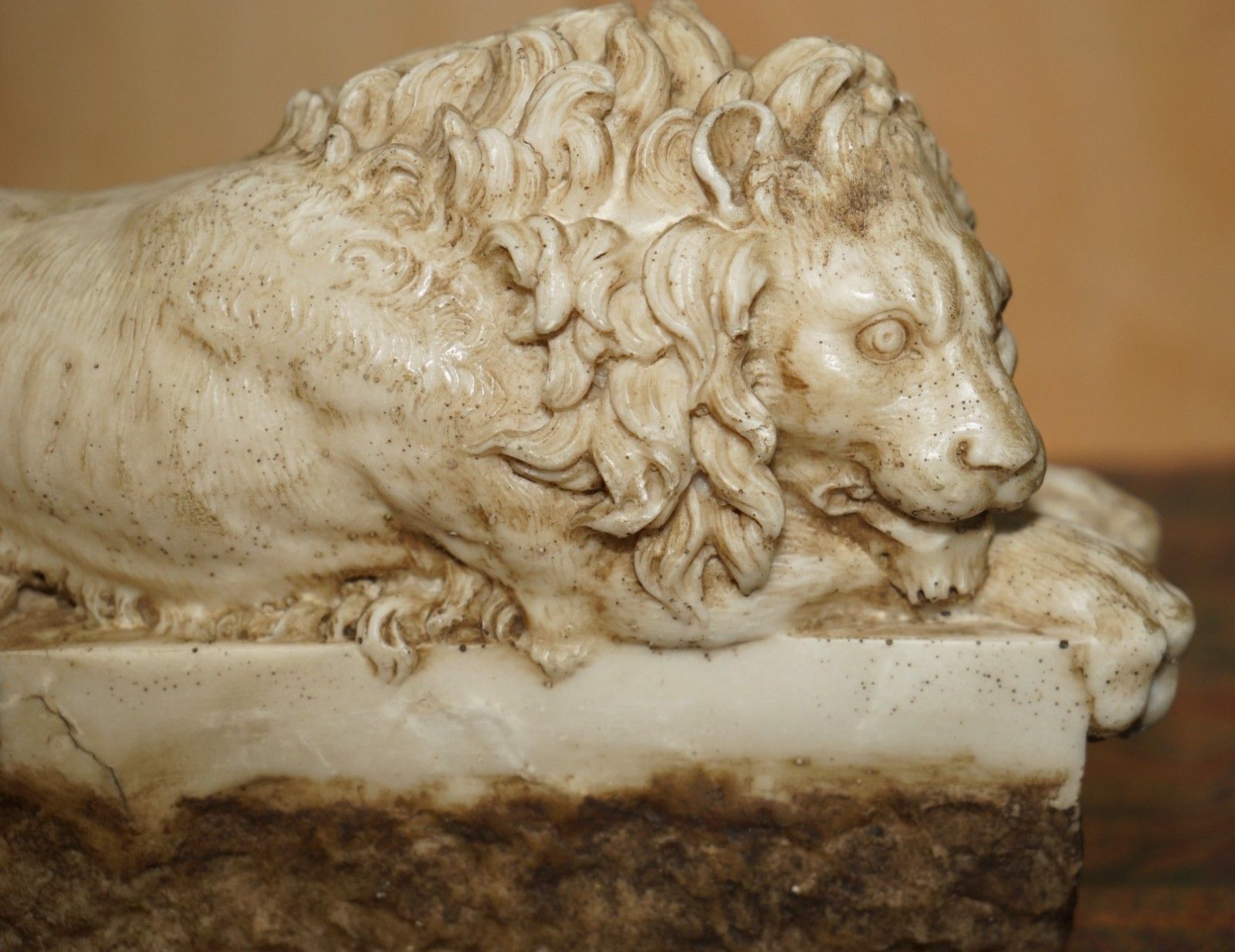 Pair Of Antique 19th Century Italian Antonio Canova Tomb Of Pope Clement Lions photo vinterior