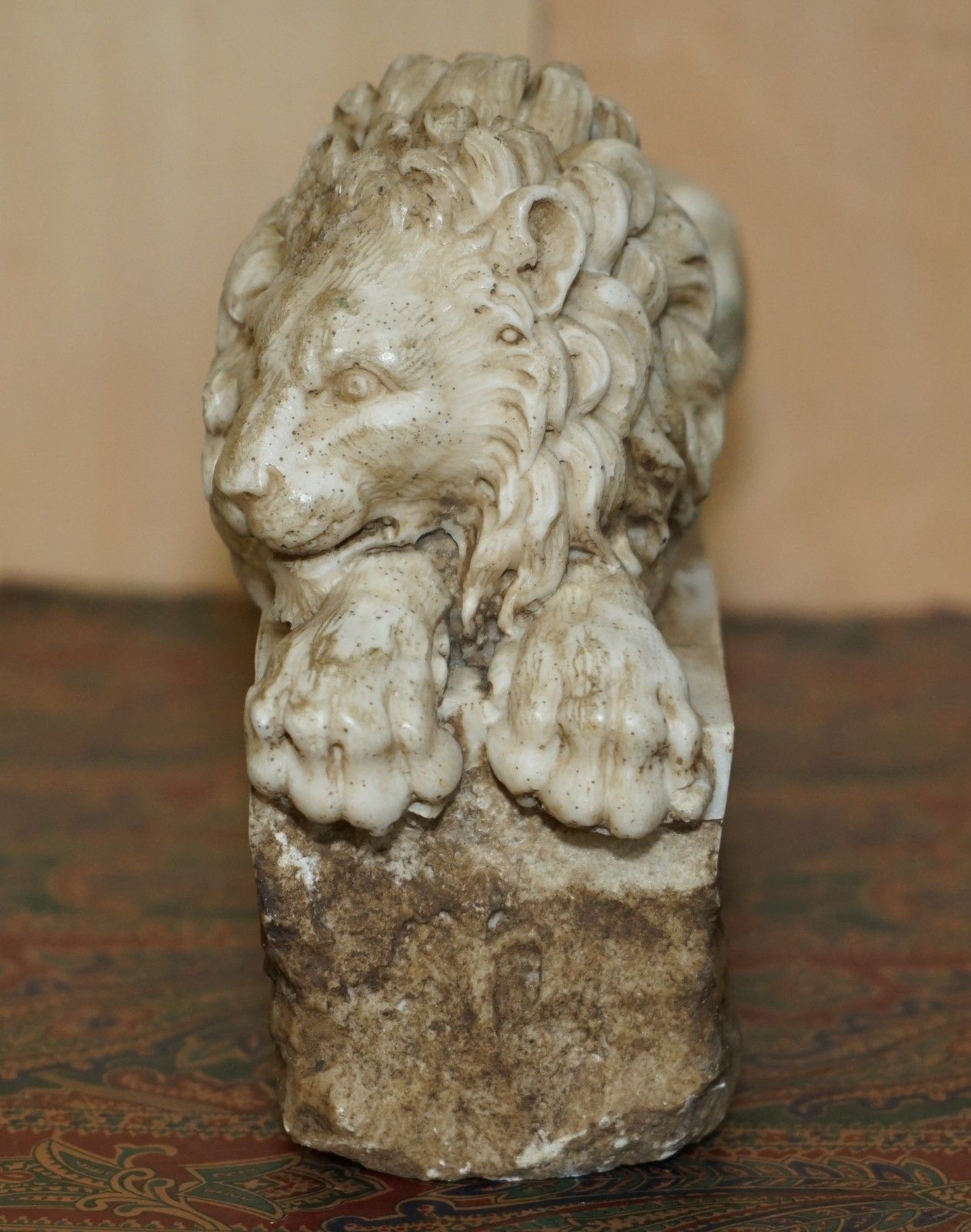 photo buy Pair Of Antique 19th Century Italian Antonio Canova Tomb Of Pope Clement Lions