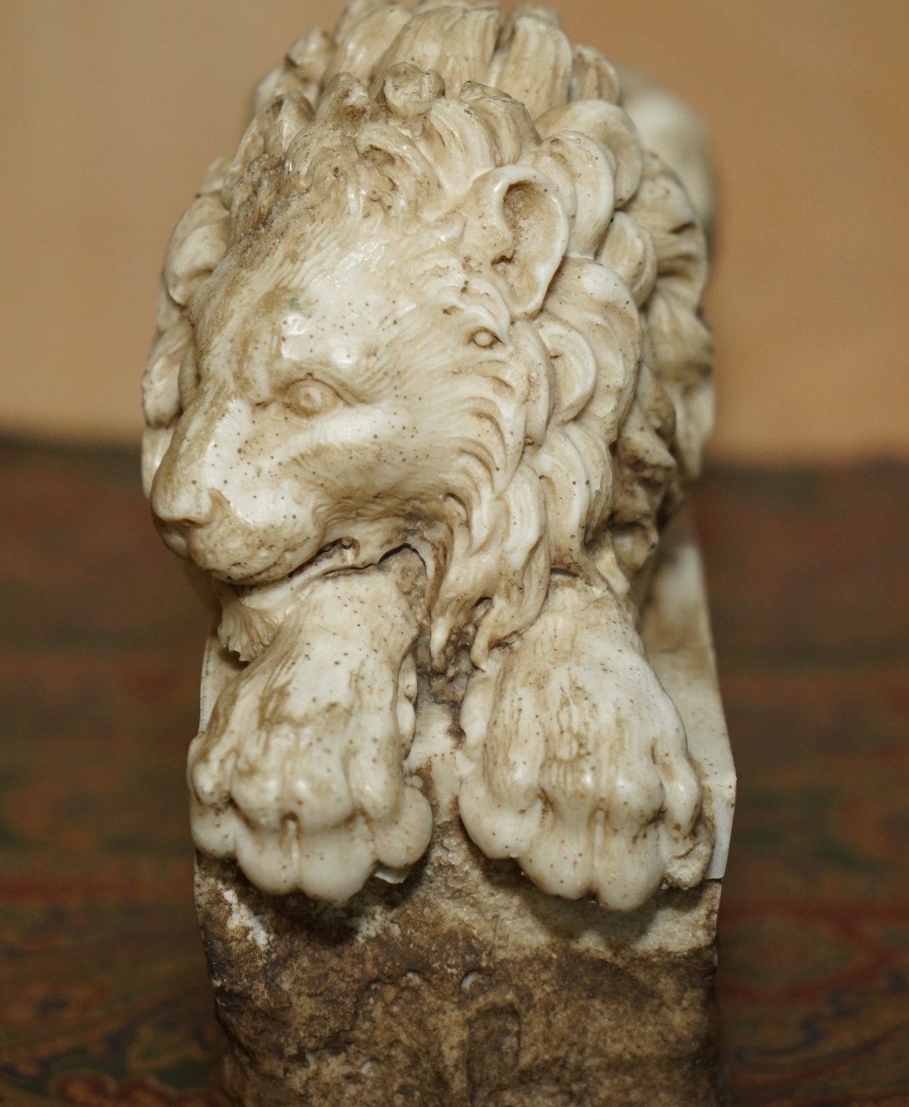 photo vintage Pair Of Antique 19th Century Italian Antonio Canova Tomb Of Pope Clement Lions