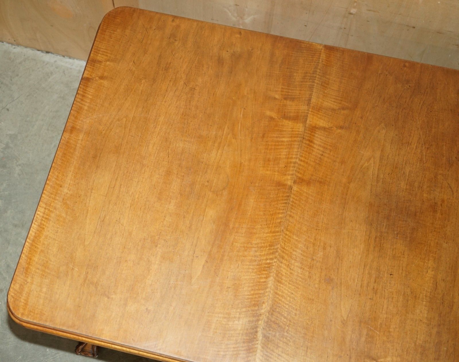 Massively Extending Antique French Walnut Art Deco Claw & Ball Dining Table photo vintage