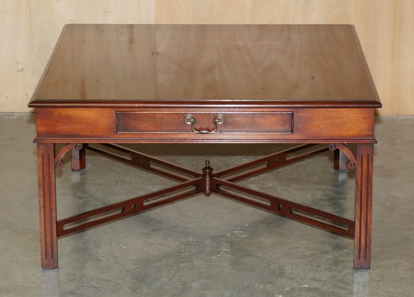 Pair Of Flamed Mahogany Thomas Chippendale Style Huge Side End Or Coffee Tables photo Furniture