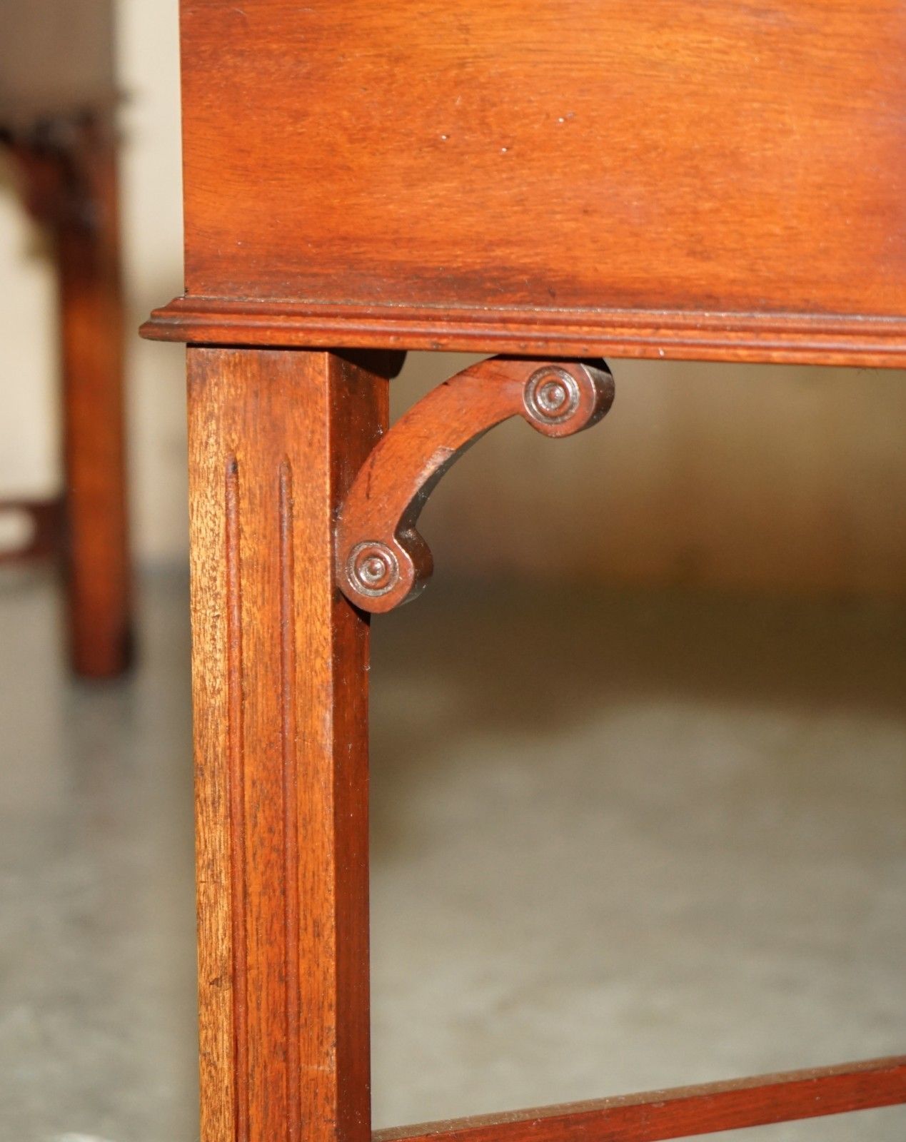 Pair Of Flamed Mahogany Thomas Chippendale Style Huge Side End Or Coffee Tables photo buy