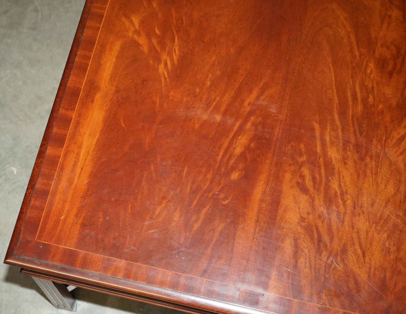 3950.0 Pair Of Flamed Mahogany Thomas Chippendale Style Huge Side End Or Coffee Tables photo