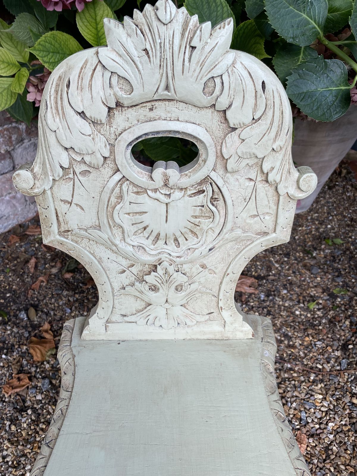 Antique Painted French Hall Chair