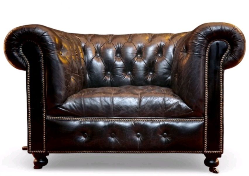 Super Timothy Oulton Halo Westminster Button Leather Armchair Vegabond Black photo furniture