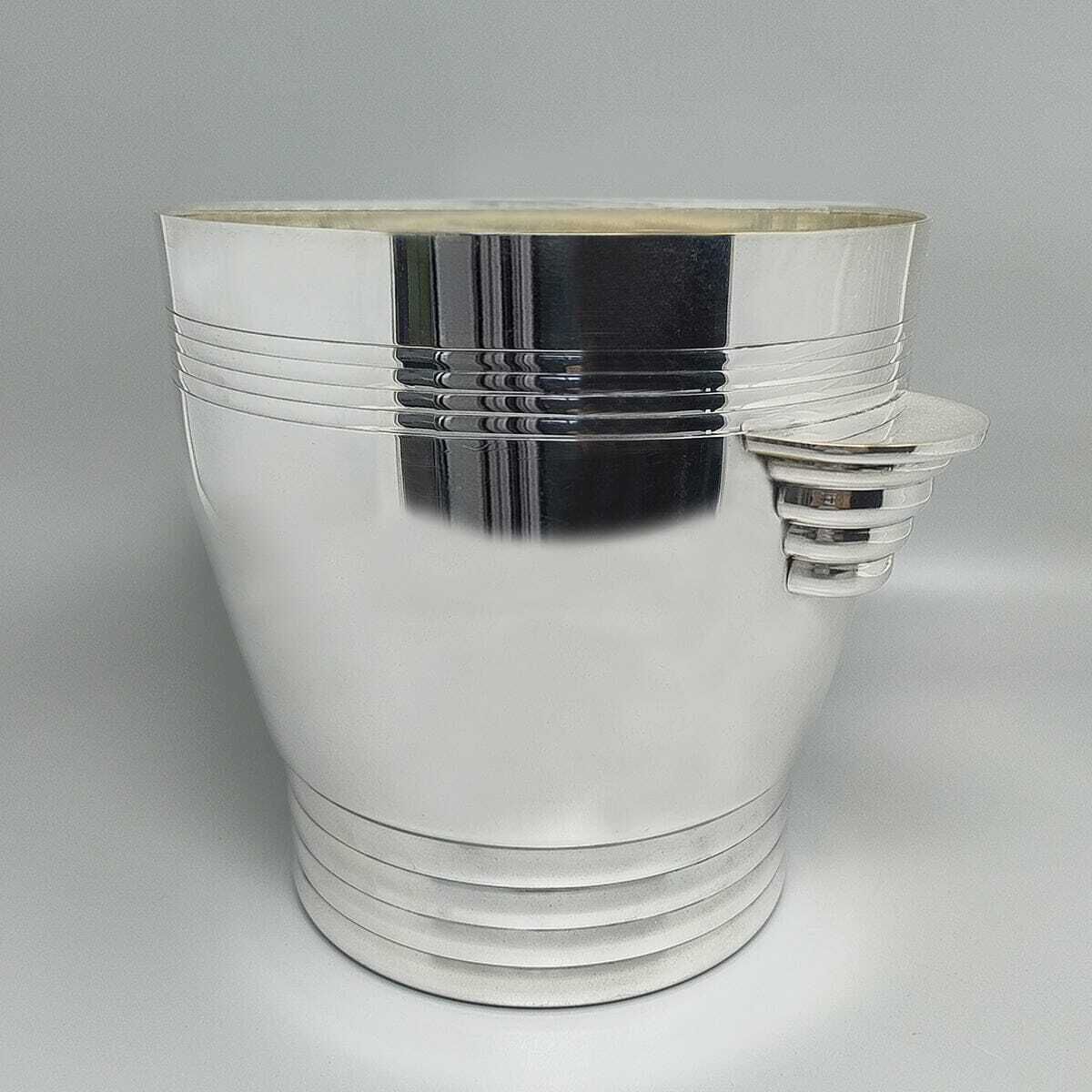 1930s Gorgeous Art Deco Ice Bucket By Vuillermet In Silver Plated. Made In France photo for sale
