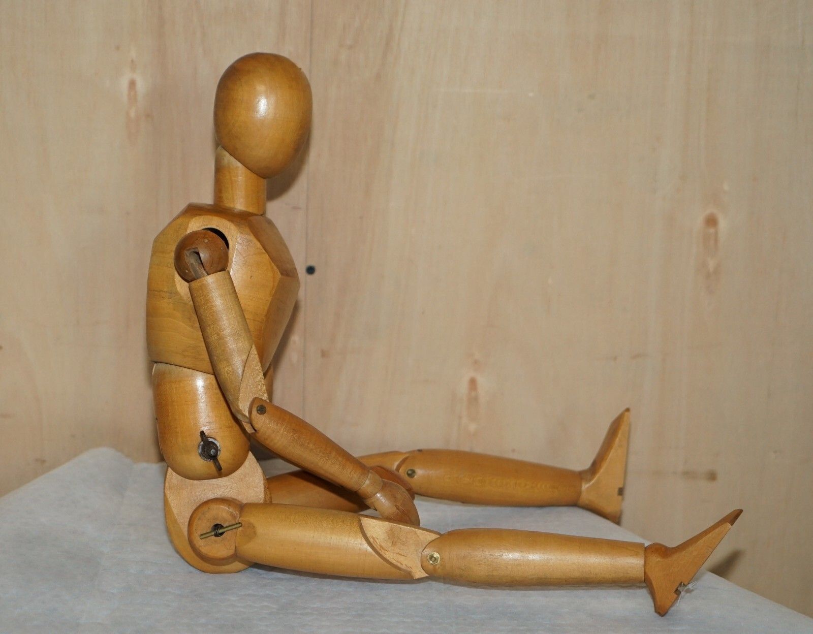 Stunning Circa 1950 Antique French Artists Lay Figure Medium Sized Lovely Patina photo vintage