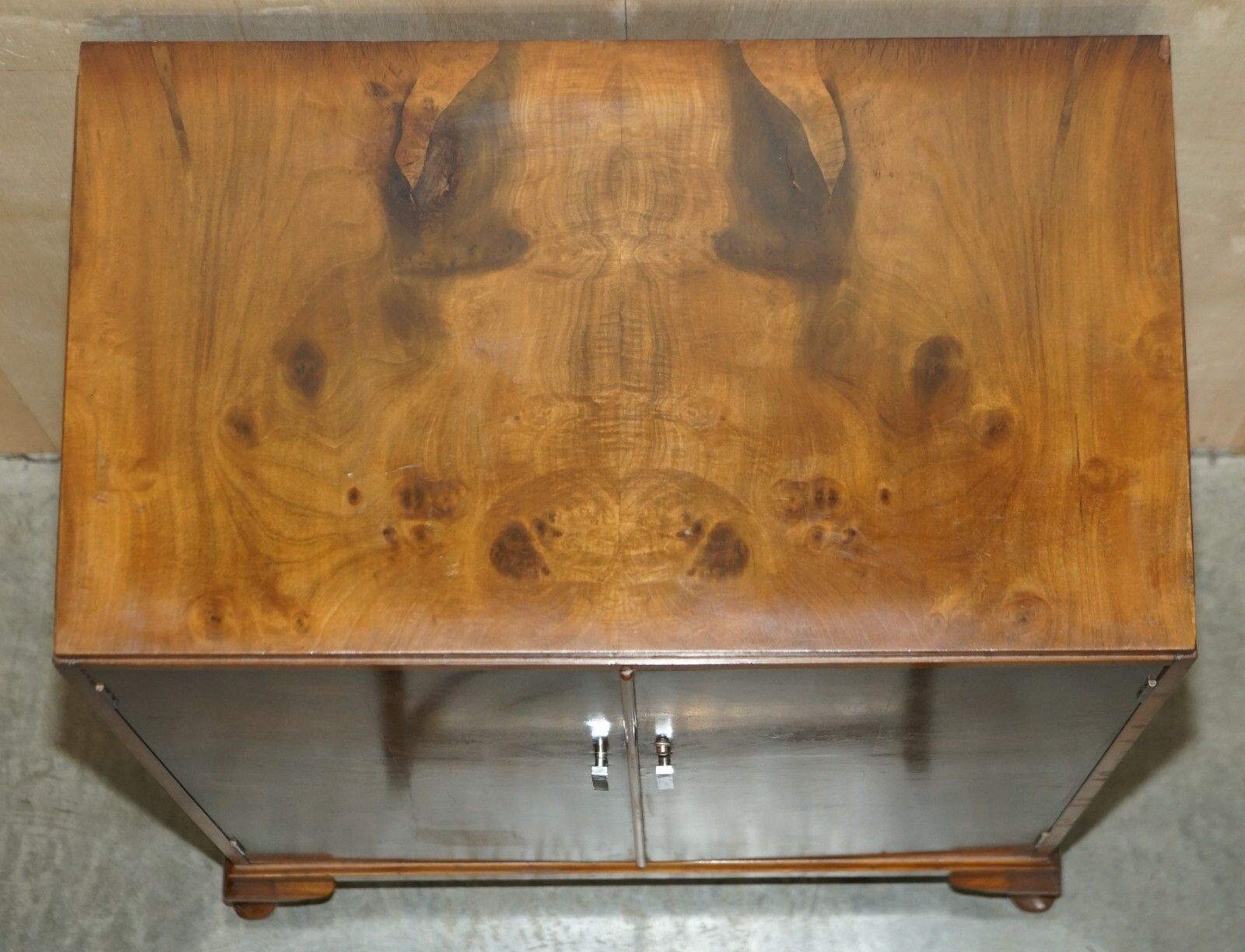 Fine Antique Art Deco Waring & Gillow Burr Walnut Housekeepers Linen Cupboard photo buy