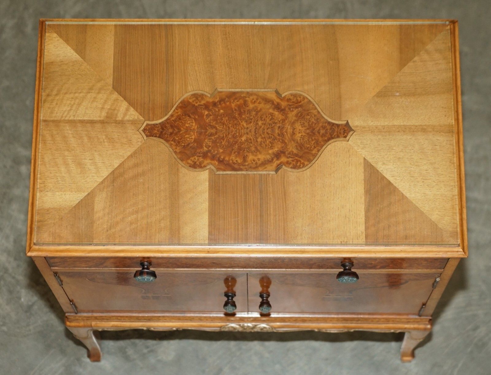 photo furniture Finest Quality Waring & Gillow Burr Walnut Bedside Table Drawers Part Of A Suite