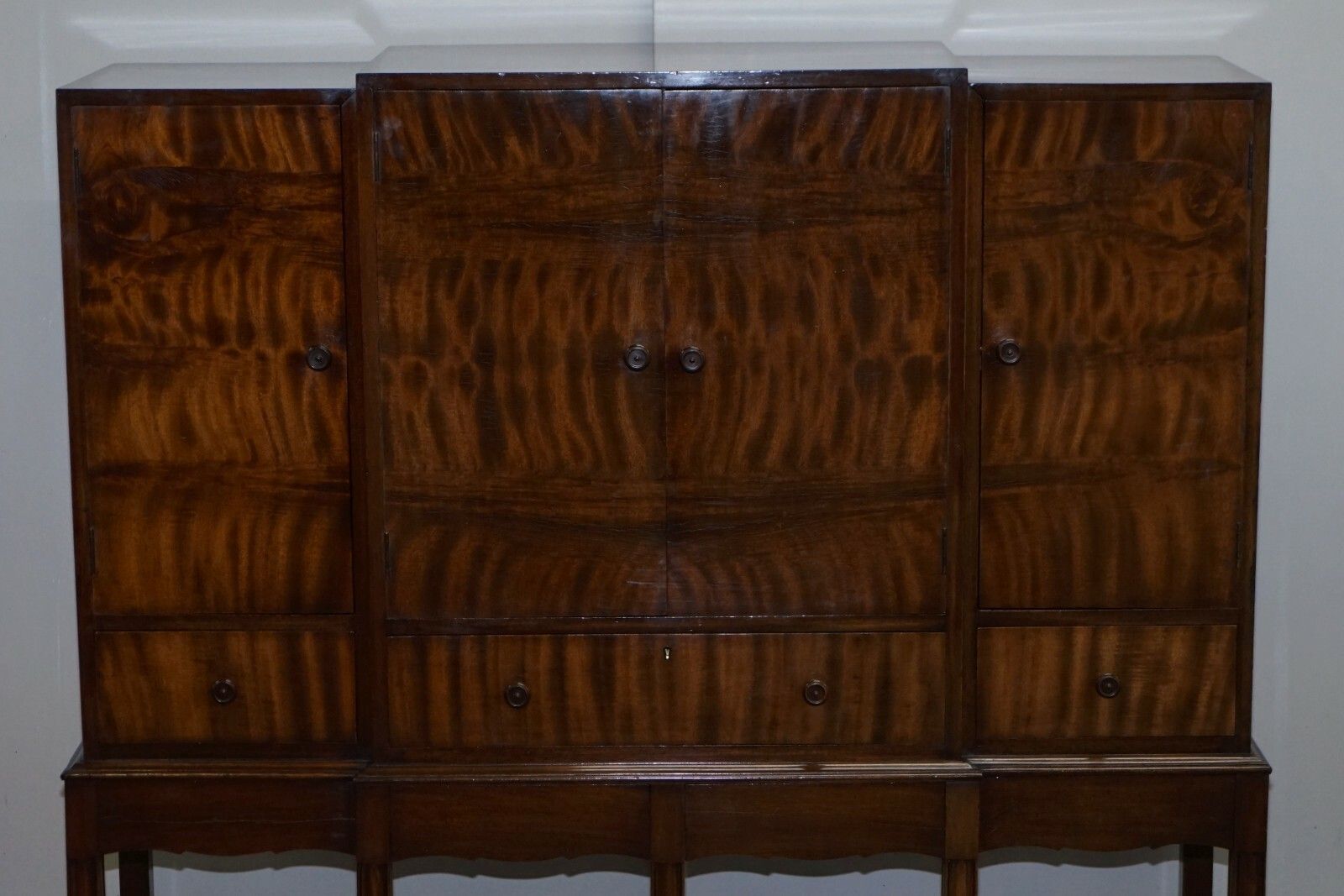 Fine Vintage Waring & Gillows Ltd Fully Stamped Flamed Mahogany Drinks Cabinet photo 2350.0