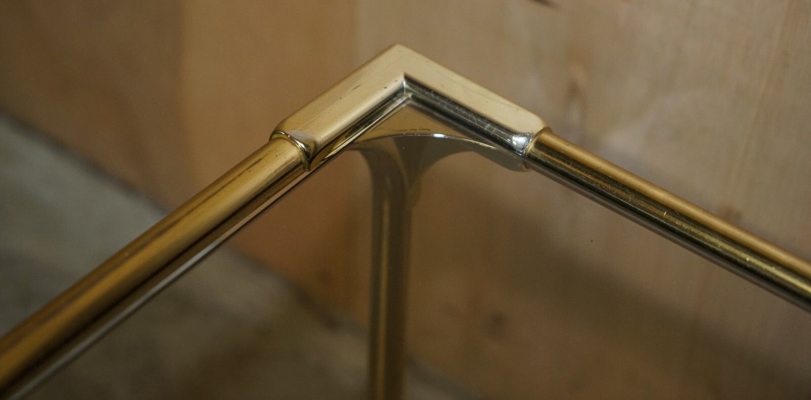 Mid Century Modern Brass & Smoked Glass Coffee Table & Pair Of Side Nest Tables photo vinterior
