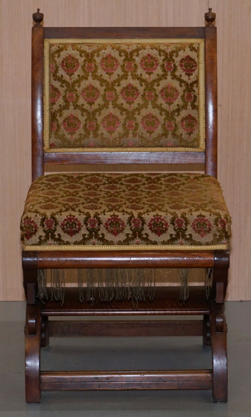 Rare Set Of Six Gothic Revival Ornately Carved Walnut Gilt Metal Fittings Chairs photo 2000.0