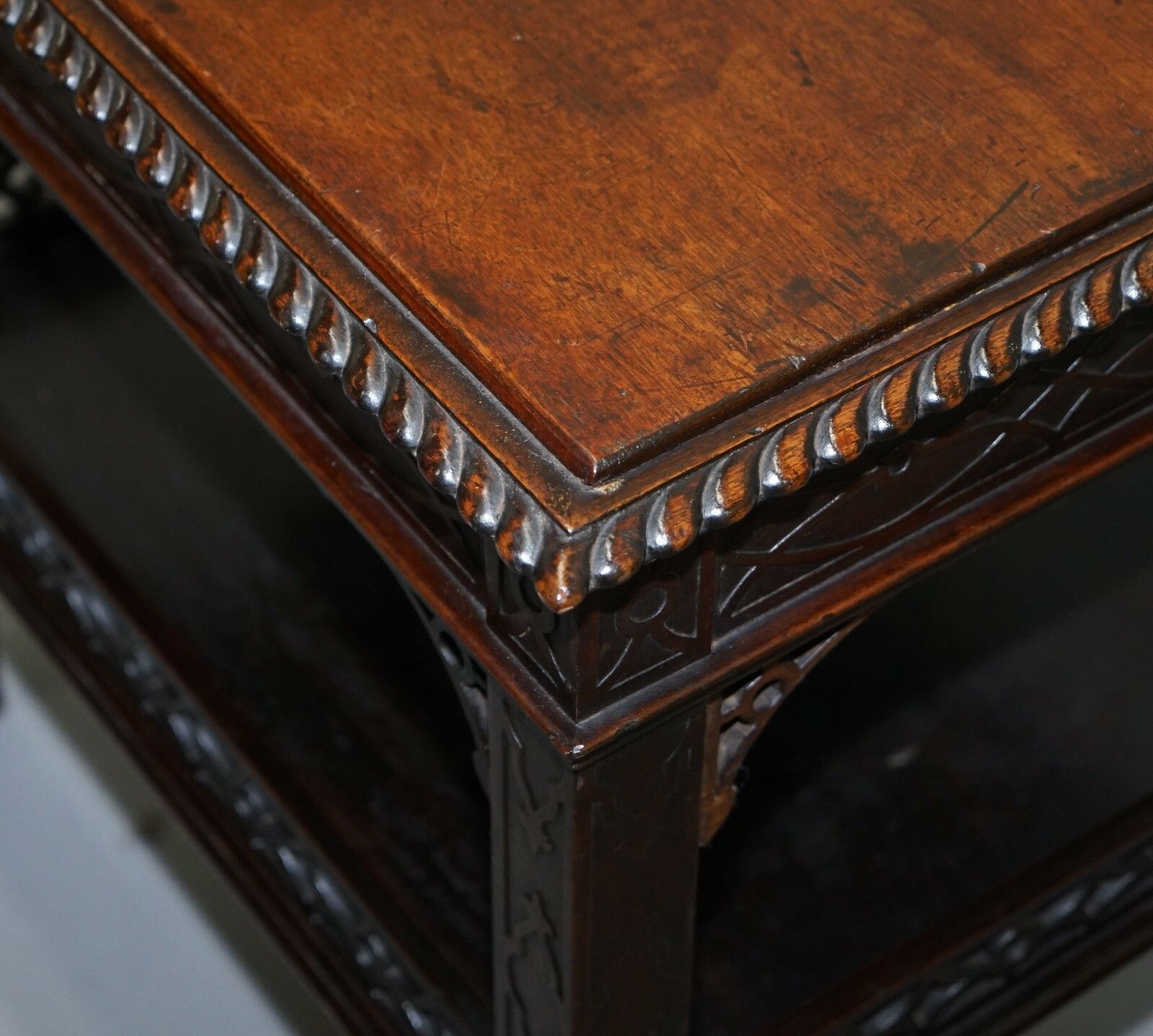 19th Century Thomas Chippendale Fret Work Carved And Pierced Occasional Table photo 2000.0