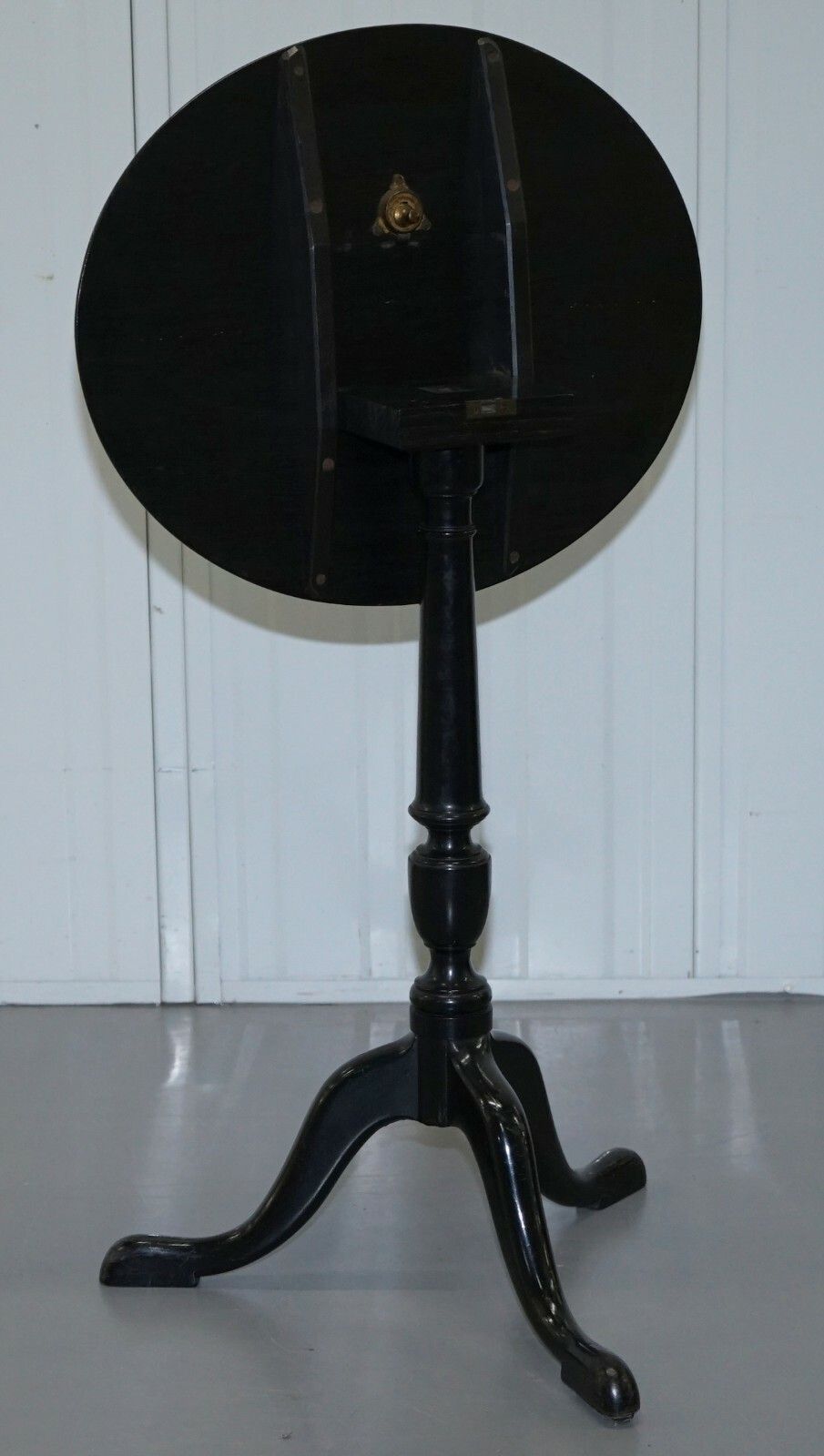 Very Rare Victorian Tilt Top Ebonised Table With Pen Work Drawings Of Fox Cubs photo buy