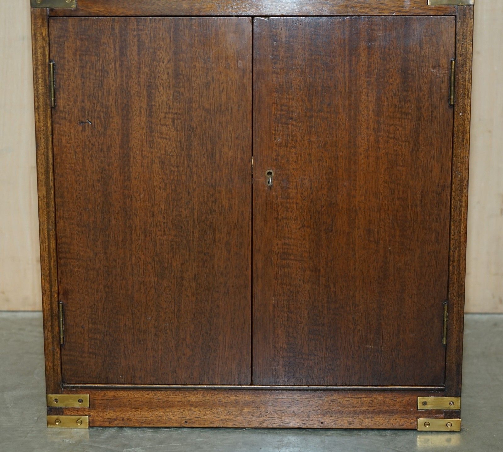 Antique Victorian Mahogany & Green Leather Military Campaign Davenport Desk photo buy