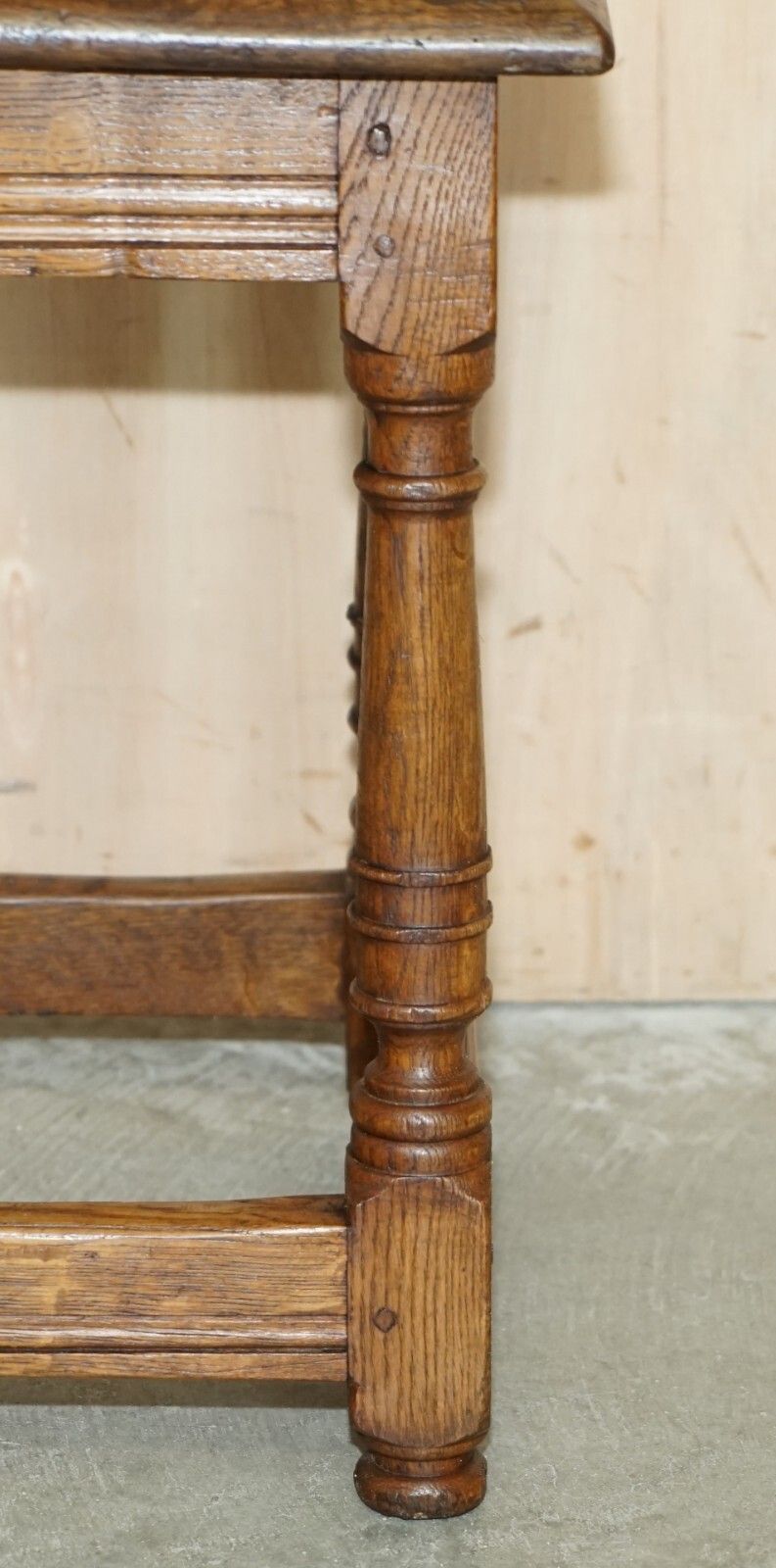 Stunning Heavily Burred Oak Antique 18th Century Circa 1780 Jointed Stool Table photo vintage